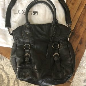 Joes Black Distressed Leather Purse